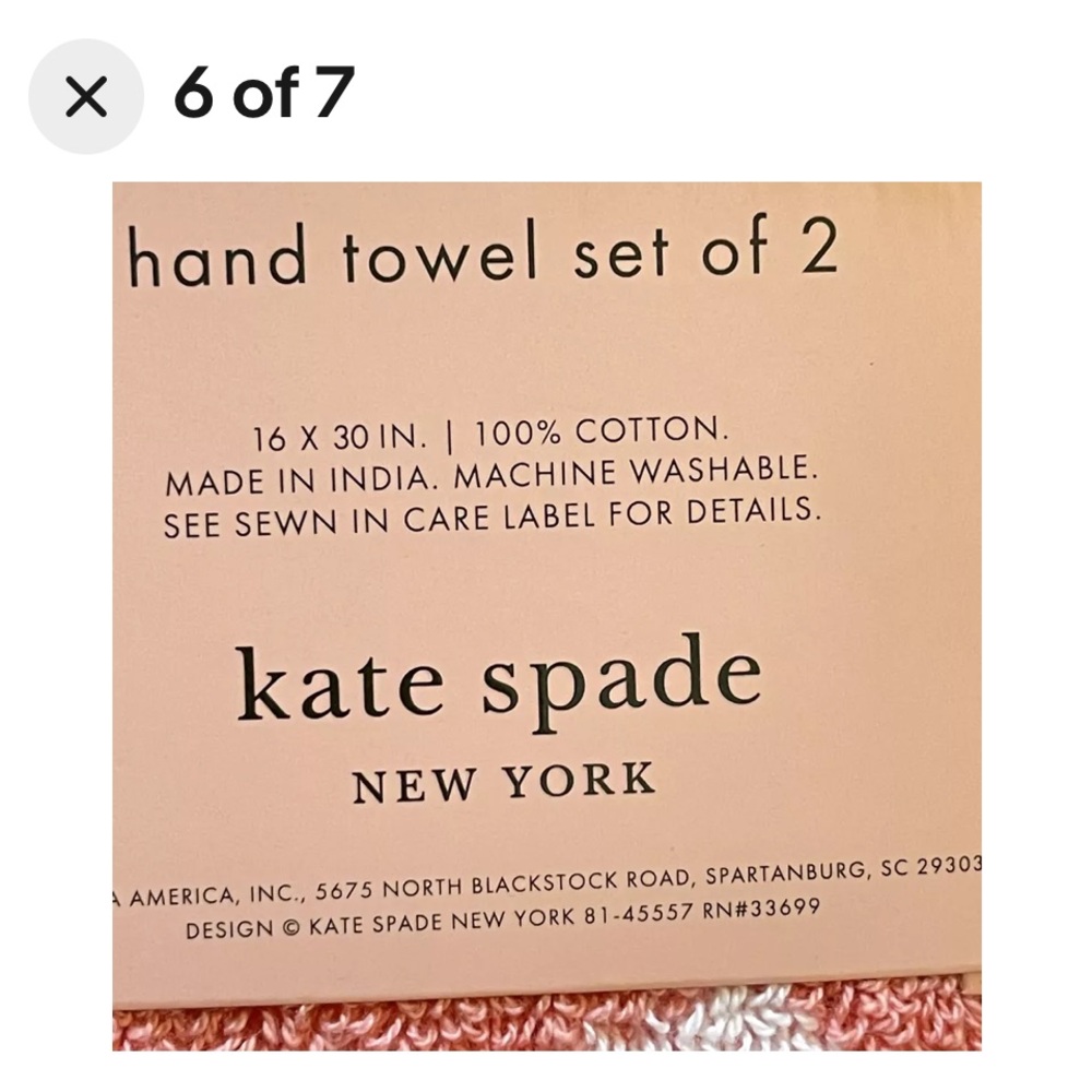 ♠️🎉HP🎉~KATE SPADE ♠️ NEW YORK Beautiful Bath Towel Set 🛀🏻NWT! - Picture 15 of 15